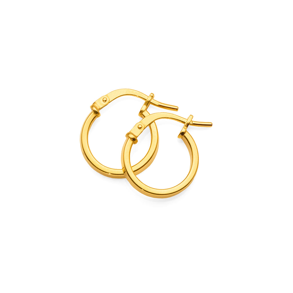 9ct Yellow Gold Bonded 10mm Hoops