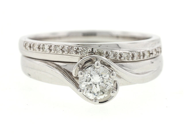 18ct White Gold Diamond Bridal Set TDW 0.55CT