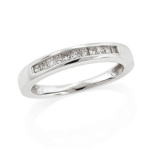 18ct White Gold Diamond Band