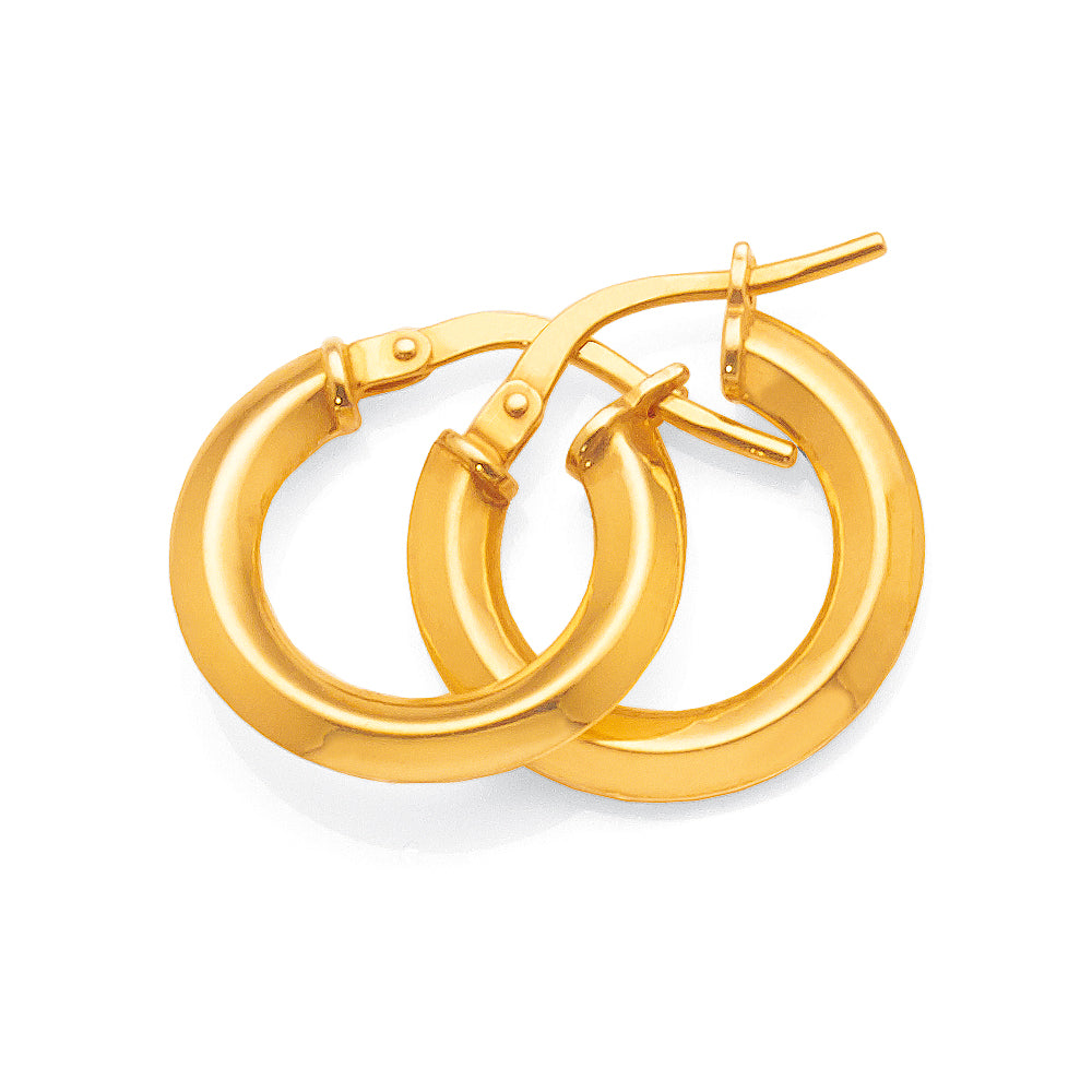 Yellow Gold Bonded 10mm Hoops