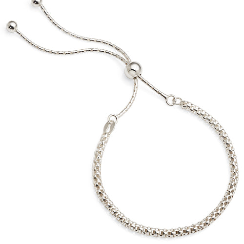 Sterling Silver Adjustable Popcorn Link Bracelet