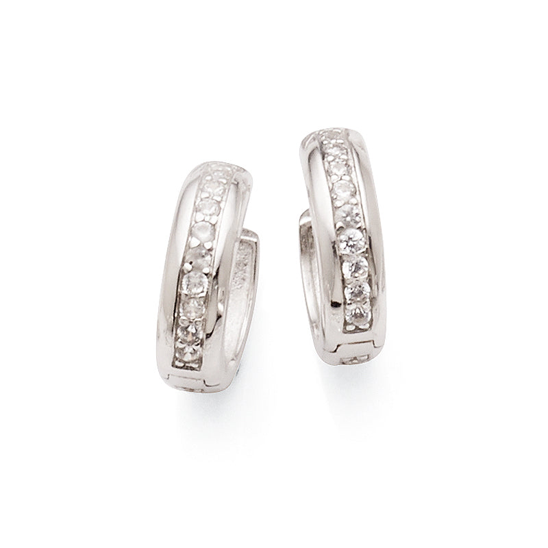 Sterling Silver Cubic Zirconia 12mm Hoops