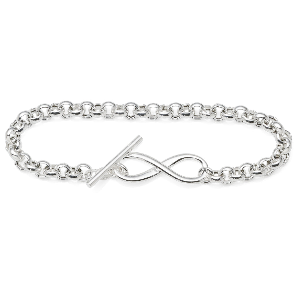 Sterling Silver Infinity Fob Belcher Bracelet