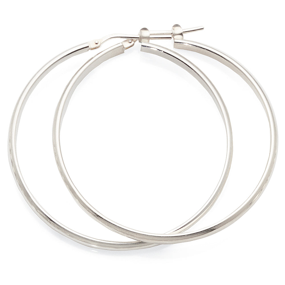 Sterling Silver 40mm Hoops