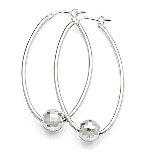 Sterling Silver 40mm Oval Hoops