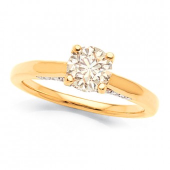 18ct Yellow Gold Diamond Solitaire Engagement Ring