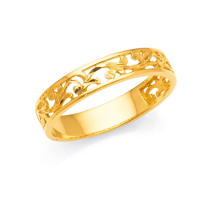 9ct Yellow Gold Filigree Ring