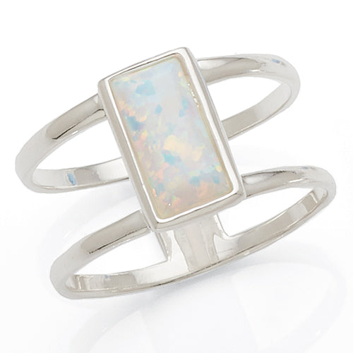 Sterling Silver Reconstituted Opal Ring