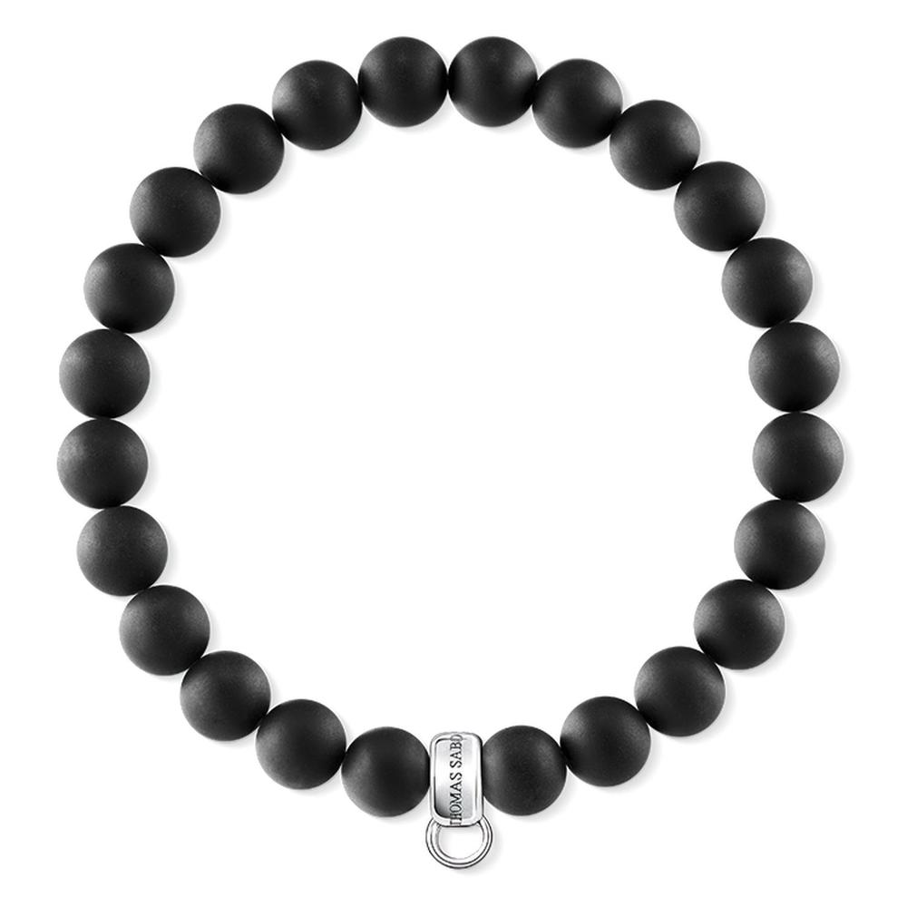 Thomas Sabo Obsidian Matt Bead Sterling Silver Bracelet CX02