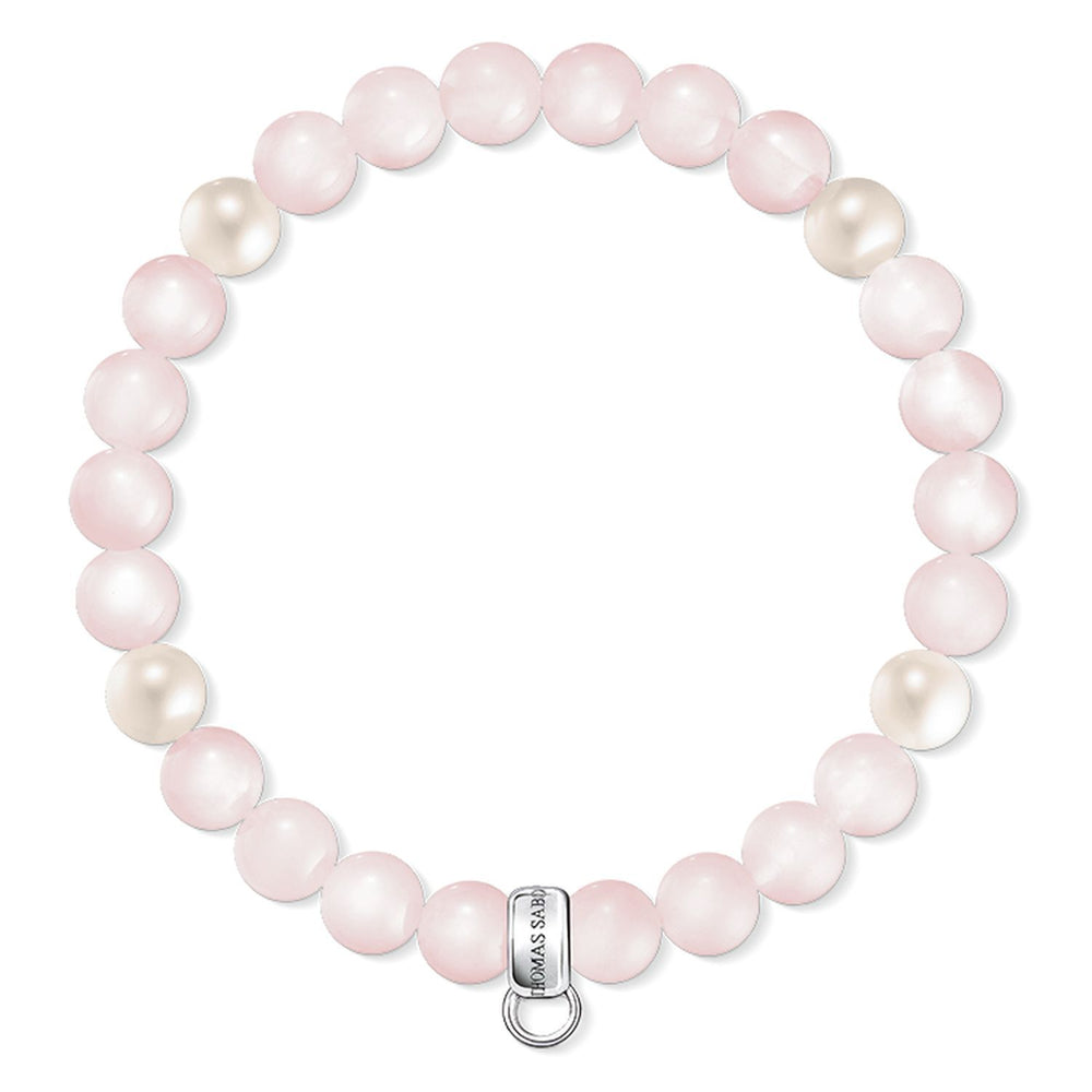 Thomas Sabo Pink Rose Quartz & Pearl Medium Bracelet CX0222