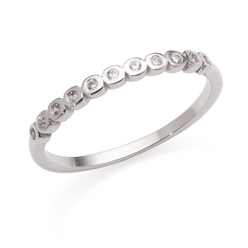 Sterling Silver Cubic Zirconia Circle Design Band