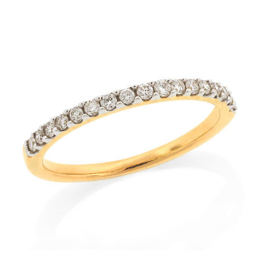 18ct Yellow Gold Claw Set Straight Diamond Band