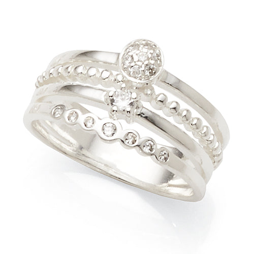 Sterling Silver Cubic Zirconia Ring