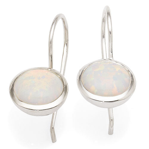 Sterling Silver Created Opal Hooks