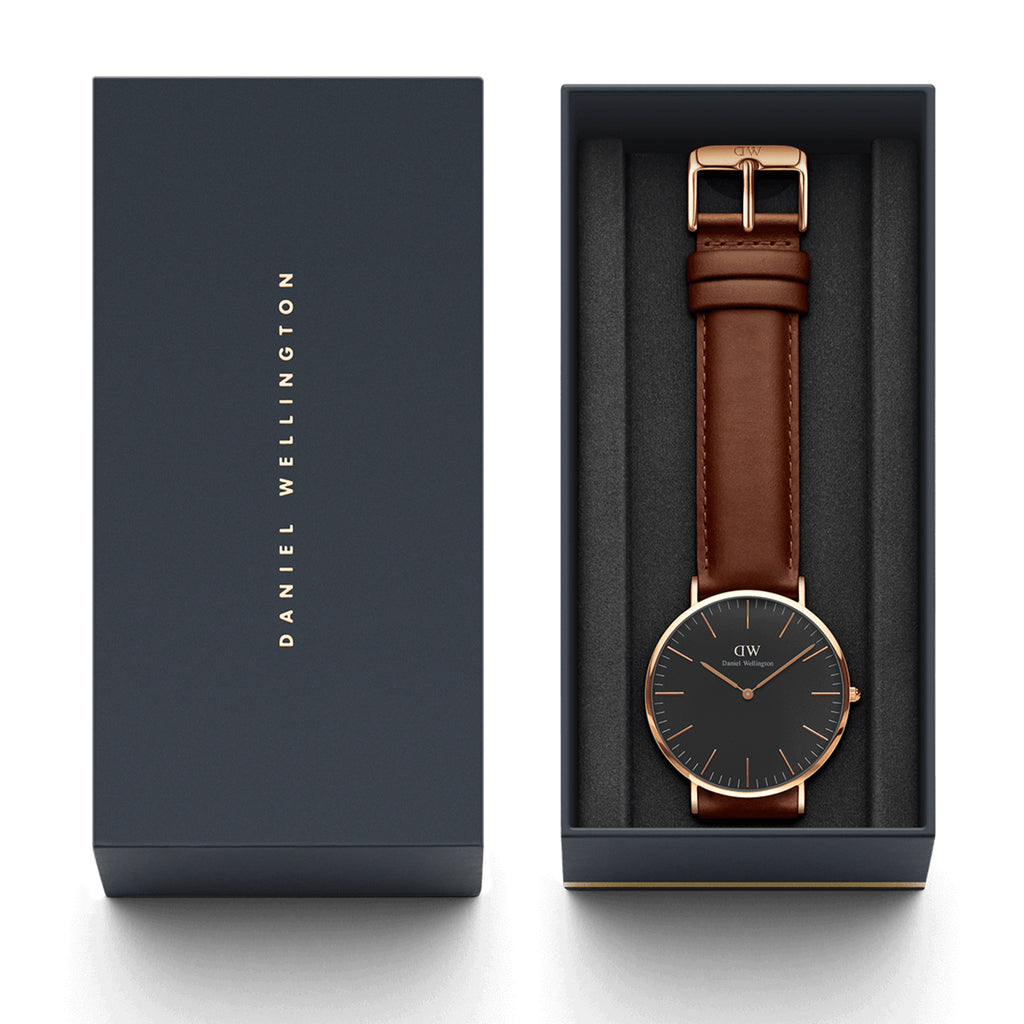 Daniel Wellington Classic St Mawes Rose Gold Black Dial DW00