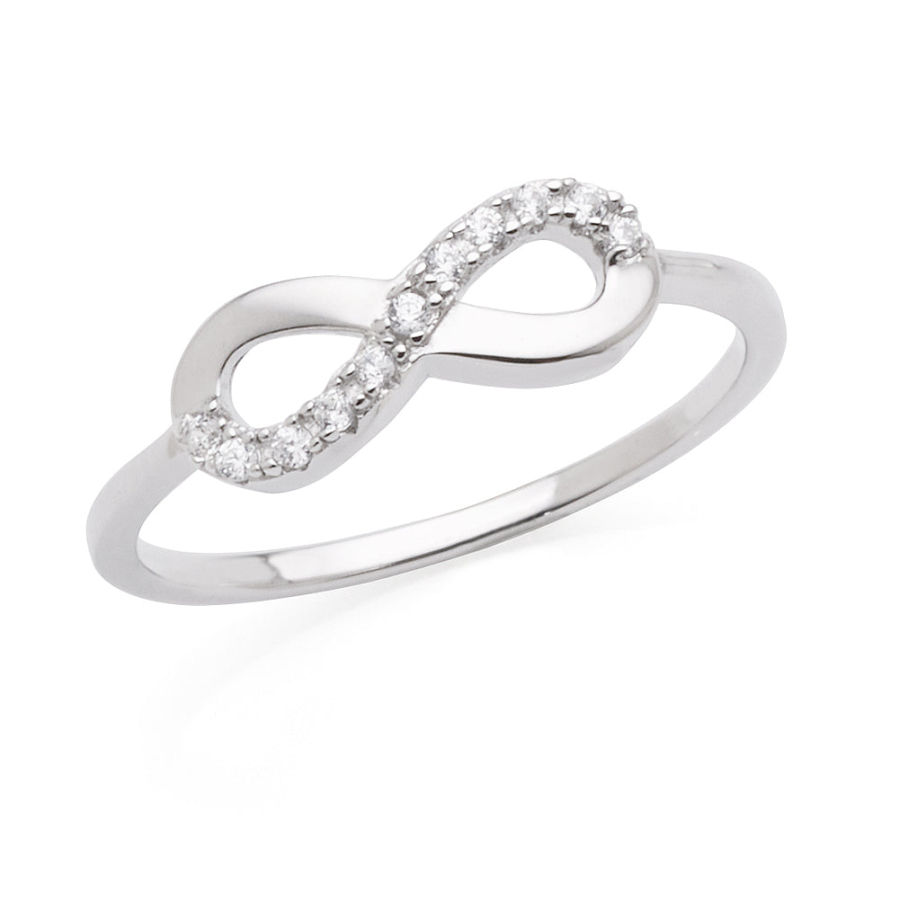 Sterling Silver Cubic Zirconia Infinity Ring