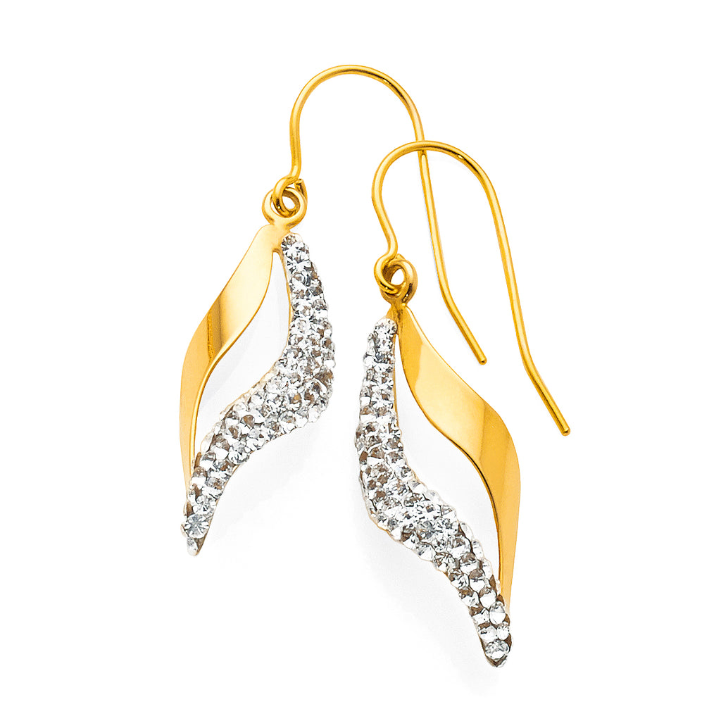 Yellow Gold Bonded Crystal Hooks