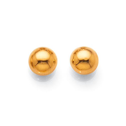 9ct Yellow Gold 6mm Ball Studs