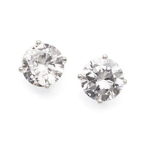 Sterling Silver 7.5mm Cubic Zirconia Studs