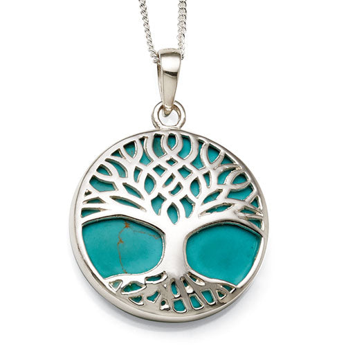 Sterling Silver Created Turquoise Pendant