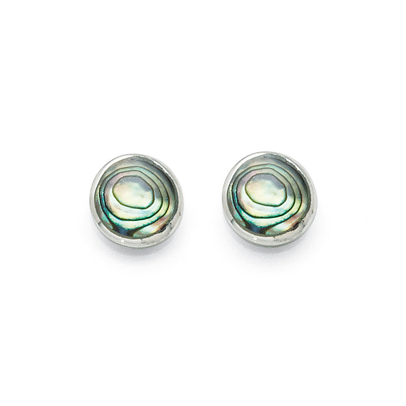 Sterling Silver Paua Shell 8mm Round Studs