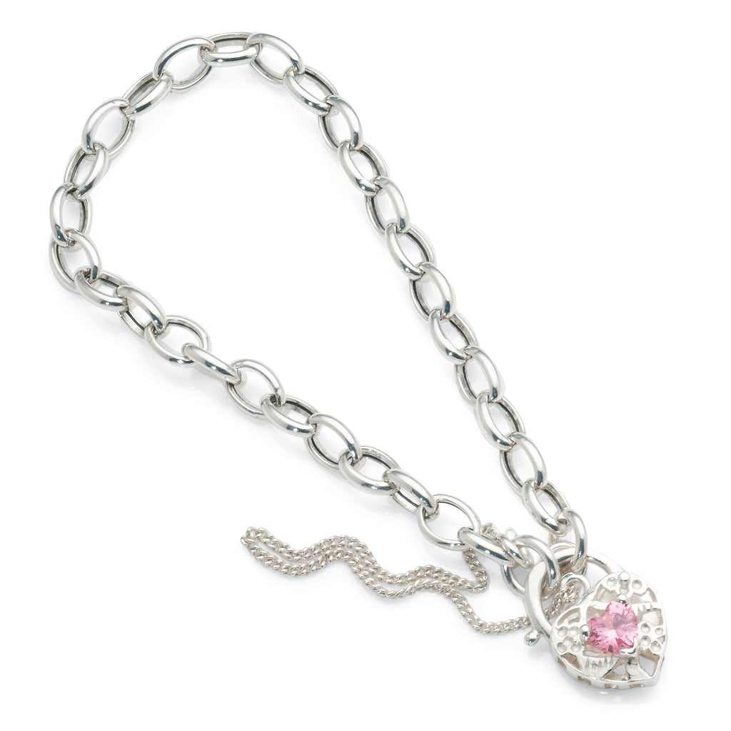 Sterling Silver Children's Padlock Bracelet