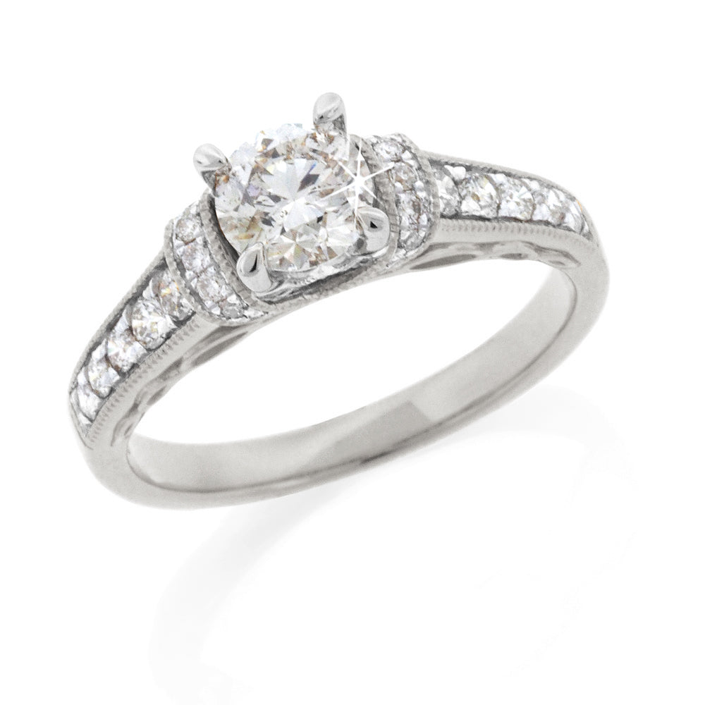 18ct  White Gold Diamond Engagement Ring TDW 1CT