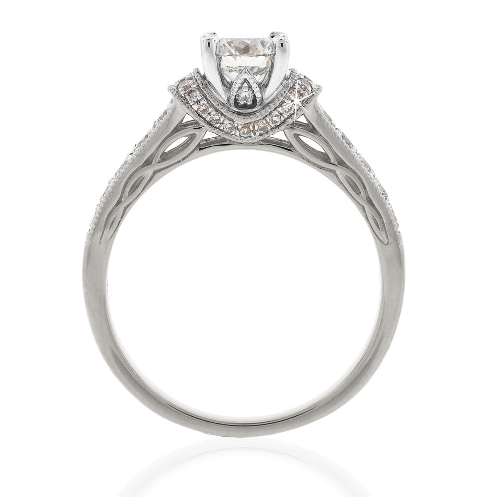 18ct  White Gold Diamond Engagement Ring TDW 1CT