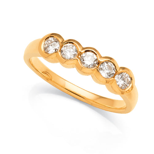 9ct Yellow Gold Diamond Ring TW 0.40CT