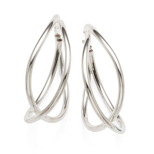 Sterling Silver 30mm Crossover Hoops