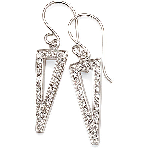 Sterling Silver Cubic Zirconia Triangle Hooks