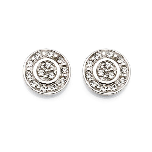 Sterling Silver Round 8mm Crystal Studs