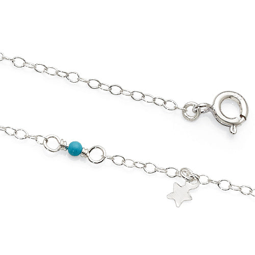 Sterling Silver Star Charm Anklet