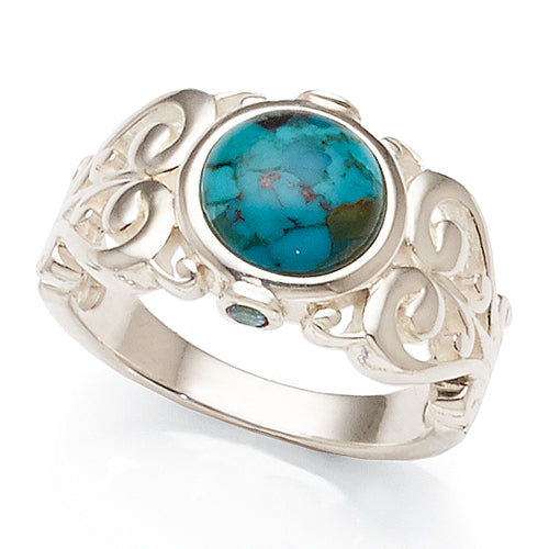 Sterling Silver Reconstituted Turquoise Ring