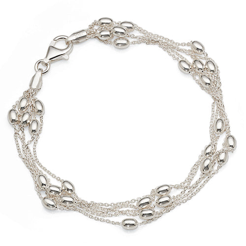 Sterling Silver 5-Strand Belcher Chain Link Bracelet