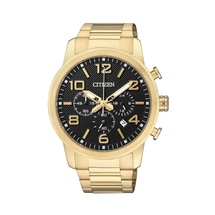 Citizen Chronograph Gold Tone Stainless Steel Watch AN8052-5