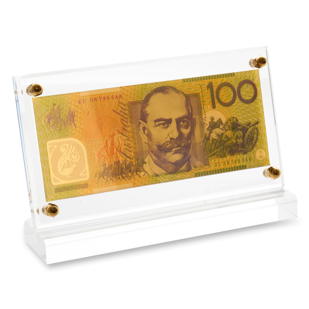 24ct Gold Australian Replica 1996 Edition Coloured $100 Note