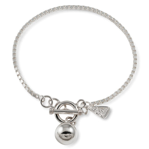 Von Treskow Sterling Silver Silver Ball Charm Fob Bracelet S