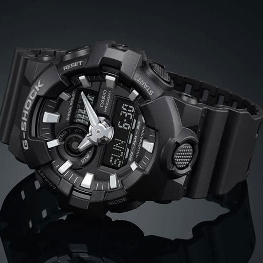 Casio G-Shock Analogue-Digital Black Resin Watch GA700-1B