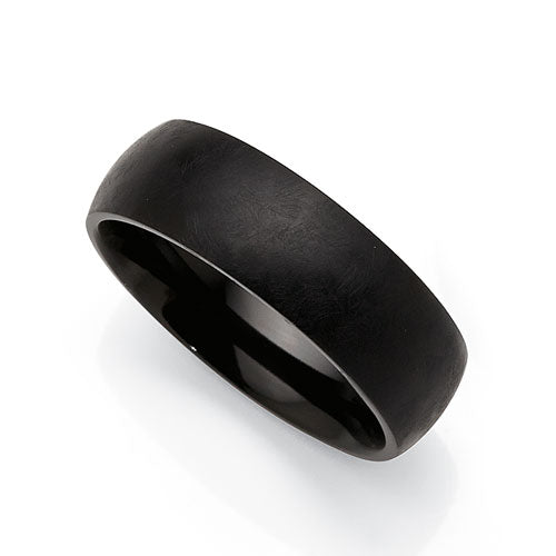 Titanium Gents 7mm Black Ring