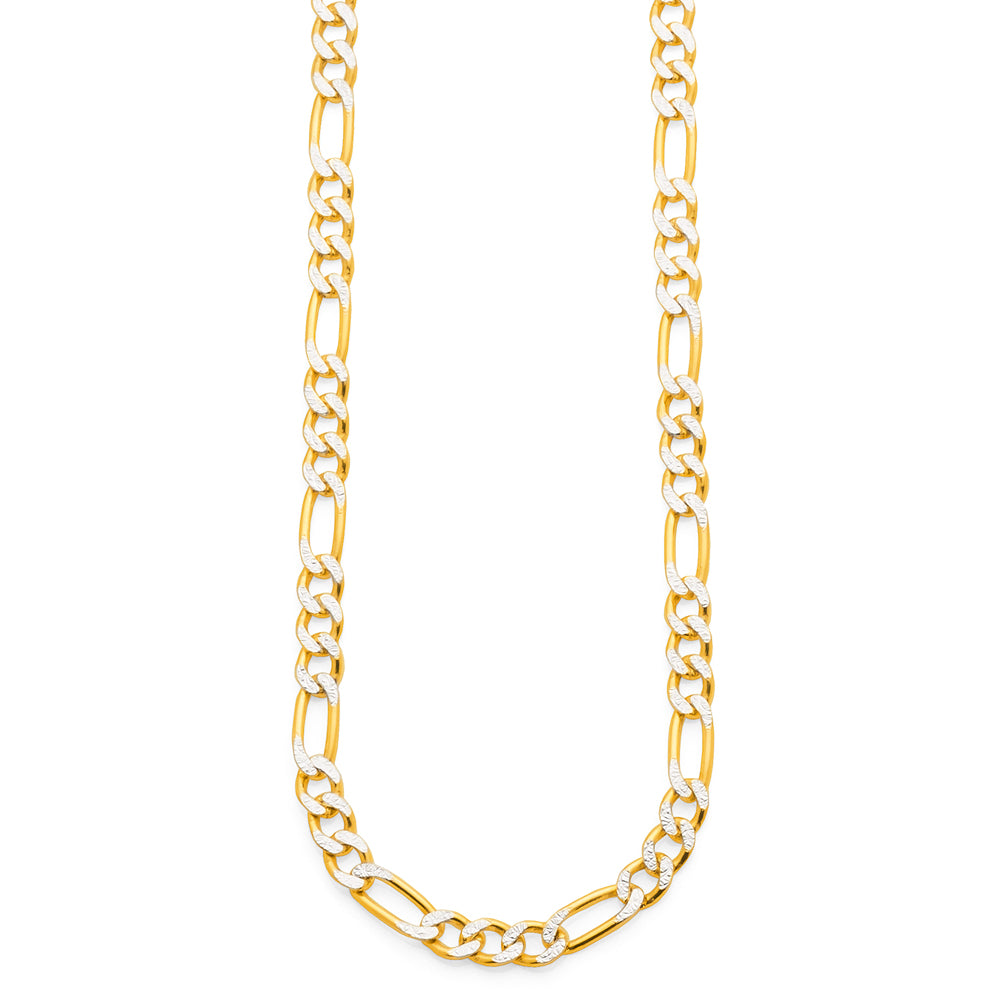 9ct 2-Tone Gold Bonded Figaro-Link Chain
