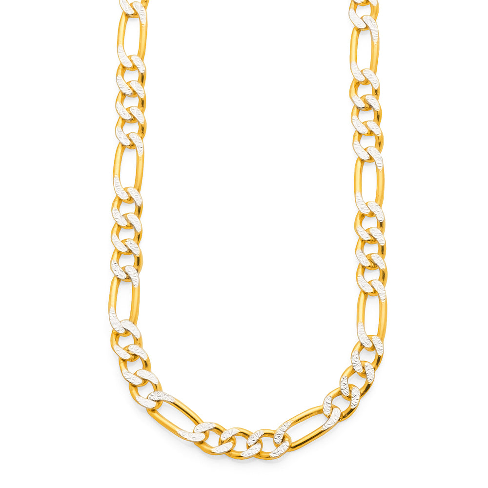 9ct 2-Tone Gold Bonded Figaro-Link Chain