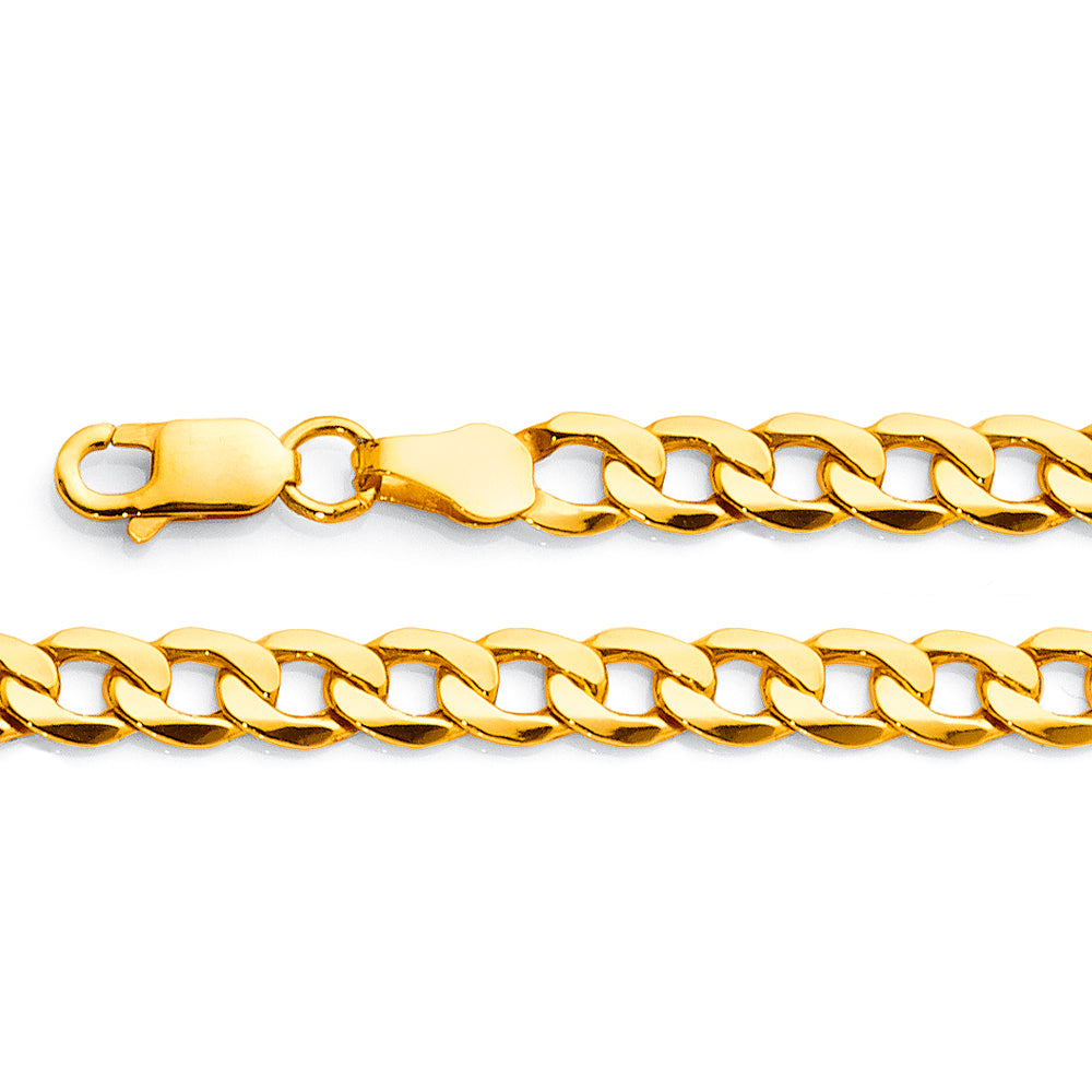 9ct Yellow Gold Bonded Curb Link Bracelet