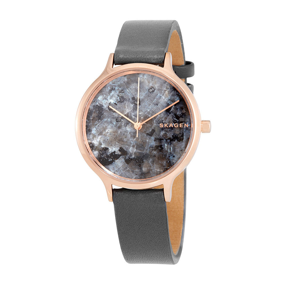 Skagen Anita Gray Leather Marble Watch SKW2672