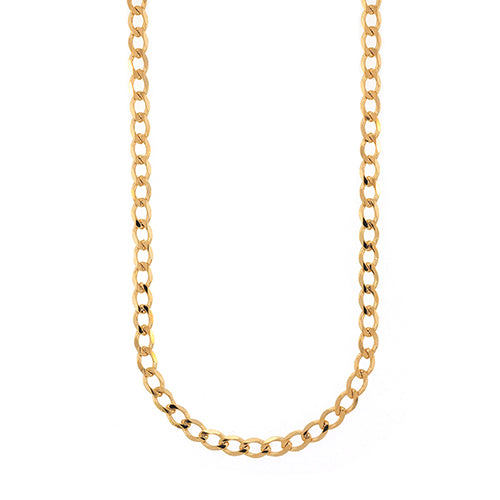 9ct Gold Flat Diamond-Cut Curb Chain