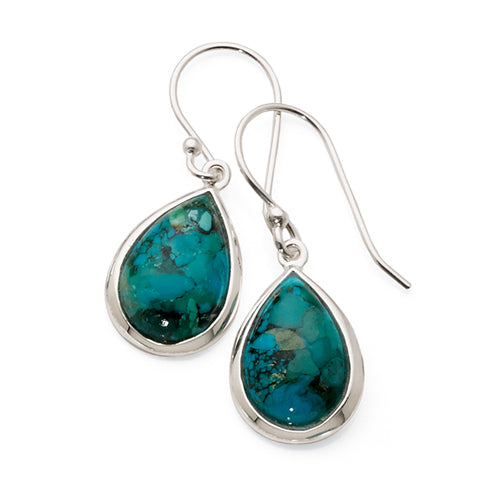 Sterling Silver Created Turquoise Hooks