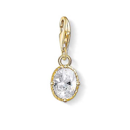 Thomas Sabo Gold Tone Sterling Silver Cubic Zirconia Charm C