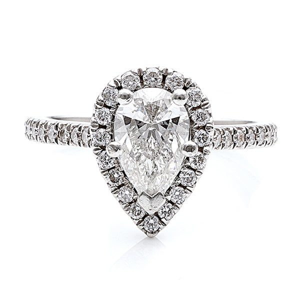 18ct Pear Diamond Halo Engagement Ring TW 1.0ct