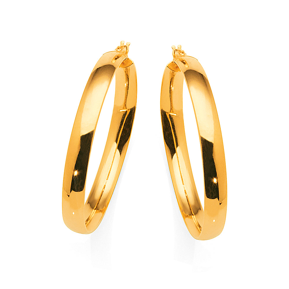 9ct Yellow Gold 30mm Hoop Earrings