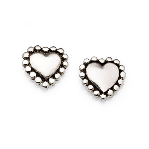 Sterling Silver 8mm Heart Studs